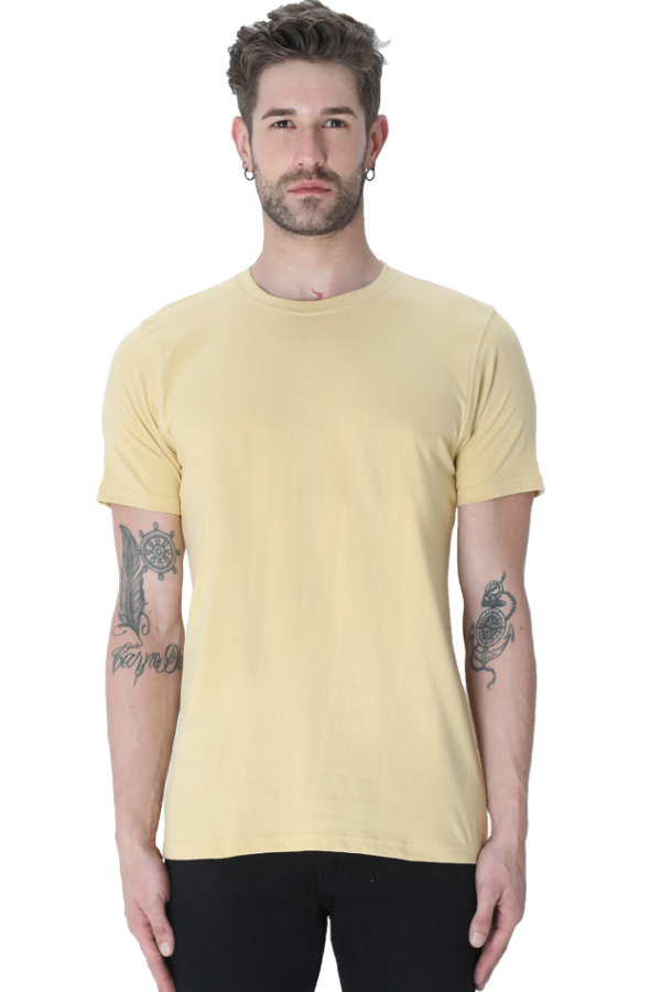 Classic Round Neck Plain Half-Sleeve T-Shirt